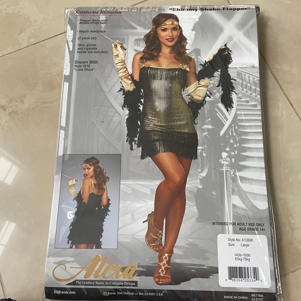 NWT shimmy shake flapper costume size L (140-160lb